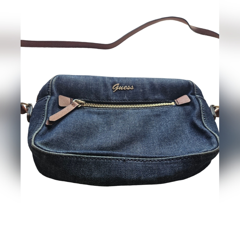 Guess Jean Pattern Small Purse with Adjustable Strap